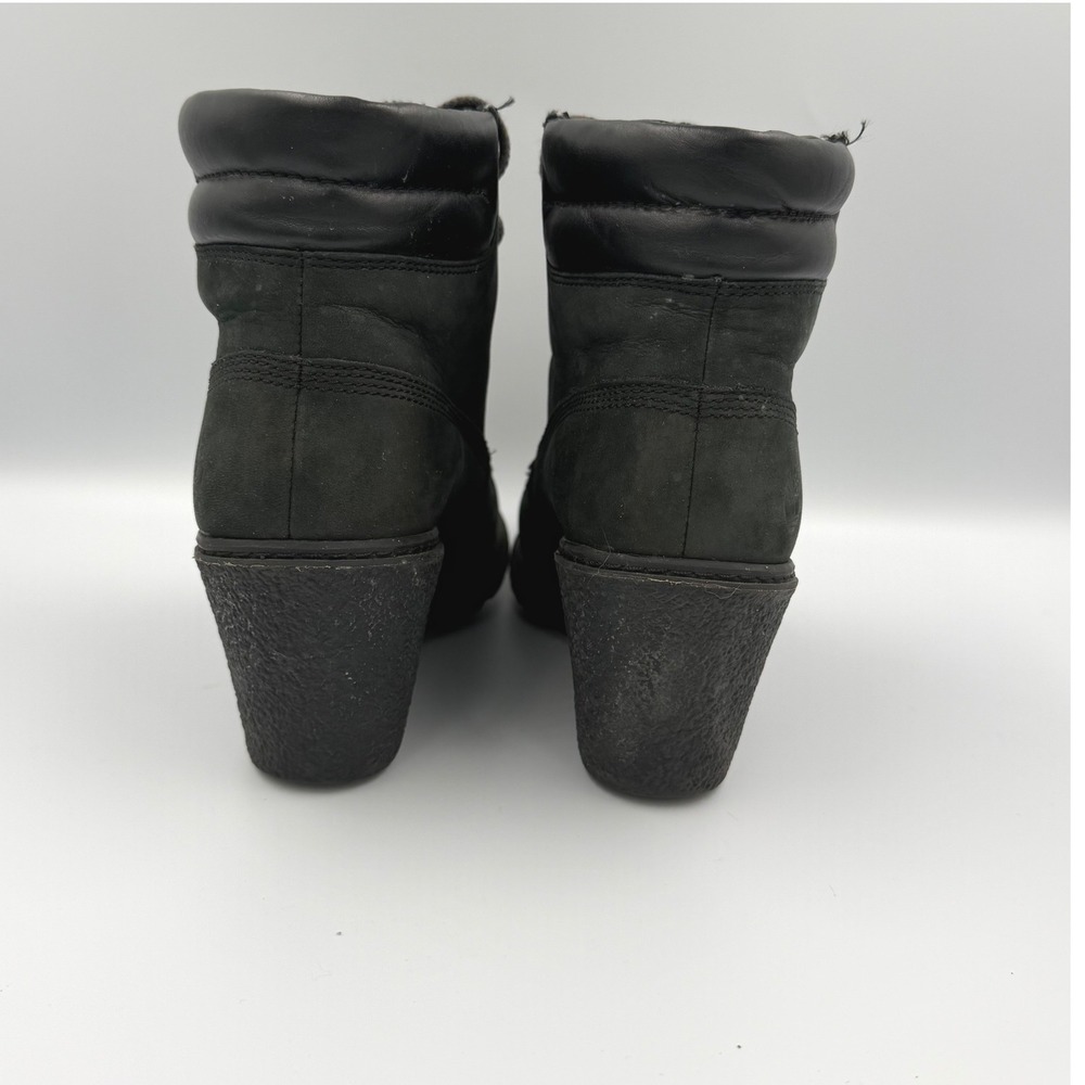 Timberland Womens Amston 6-Inch Wedge Boots Dark Green Nubuck leather size 6.5 - Picture 4 of 7